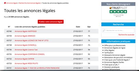 Liste des annonces 